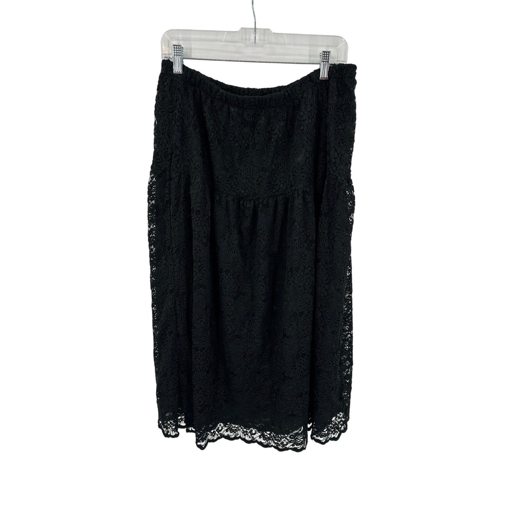 Vintage Avon Fashions Floral Lace Midi Skirt Womens L Whimsigoth Dark Romantic